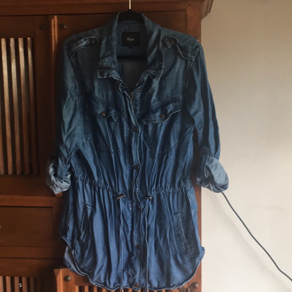 Light weight denim anorak jacket